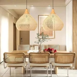Lampe Suspension Rotin