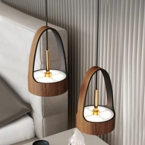 lampe suspendu bois naturel