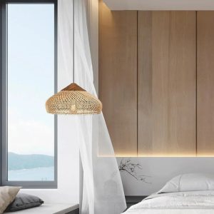 lampe suspension rotin
