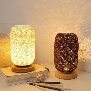 Lampe de chevet osier