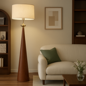 lampadaire salon design bois