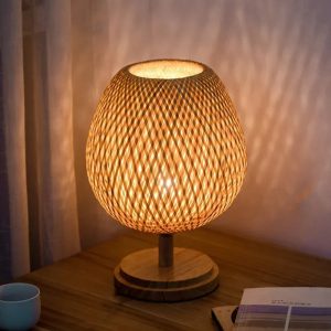 lampe de chevet rotin