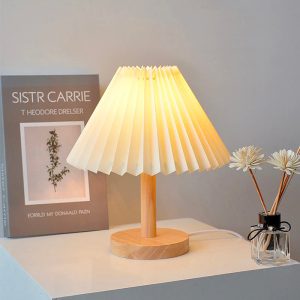 Lampe de table chevet bois